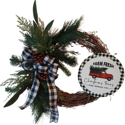 Handcrafted Fresh (Live) Twig 19'' Wreath