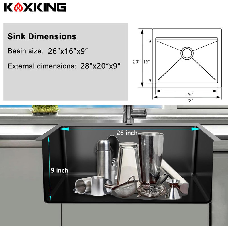 Drop In 18 Gauge Single Bowl T304 Stainless Steel Kitchen Sink