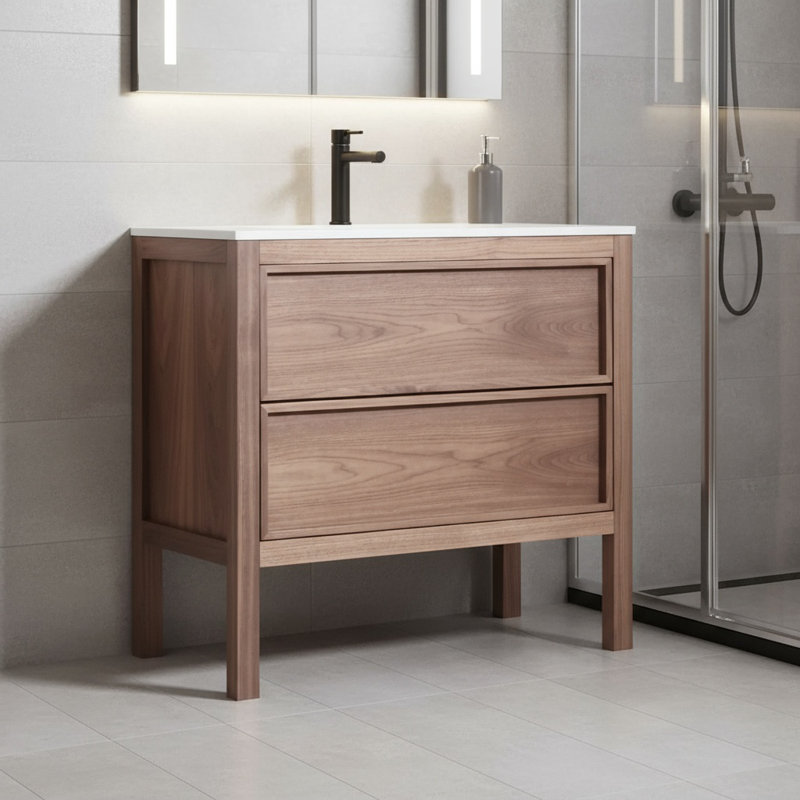 Ensemble de meuble-lavabo autoportant à 2 tiroirs l 42 po x P 19 po Fioretta
