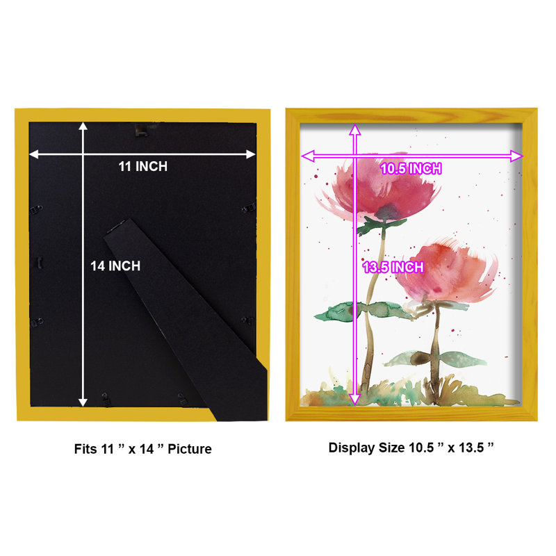 «Pink Fleurs I», impression sur papier, H 15 po x l 12 po x P 1 po, Jaune