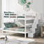 Lit superposé d'escalier avec rangement et garde-corps pour chambre à coucher, dortoir