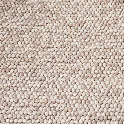 Elle Beige Hand-Woven Wool Rug