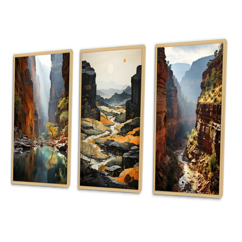 Canyon Reverie Empling - 3 pièces, Encadré naturel, H 20 po x l 36 po