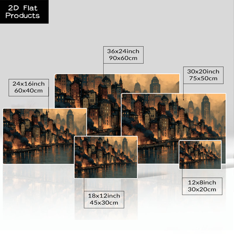«Cityscape» numérique par River at Dusk, 12 po x 18 po