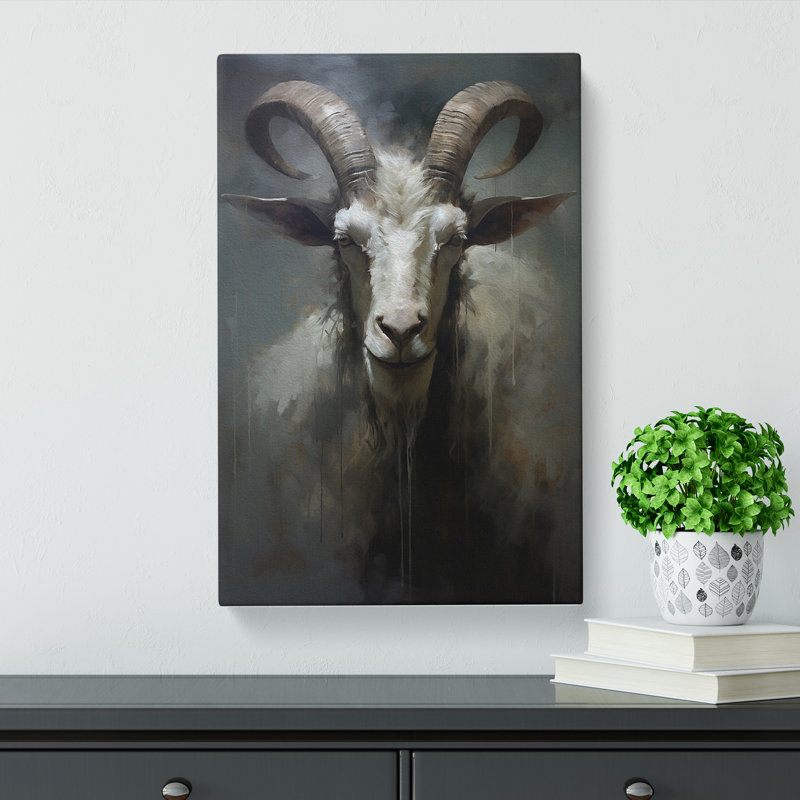 Goat Gestural - Wrapped Canvas, 60cm H x 40cm W x 3cm D