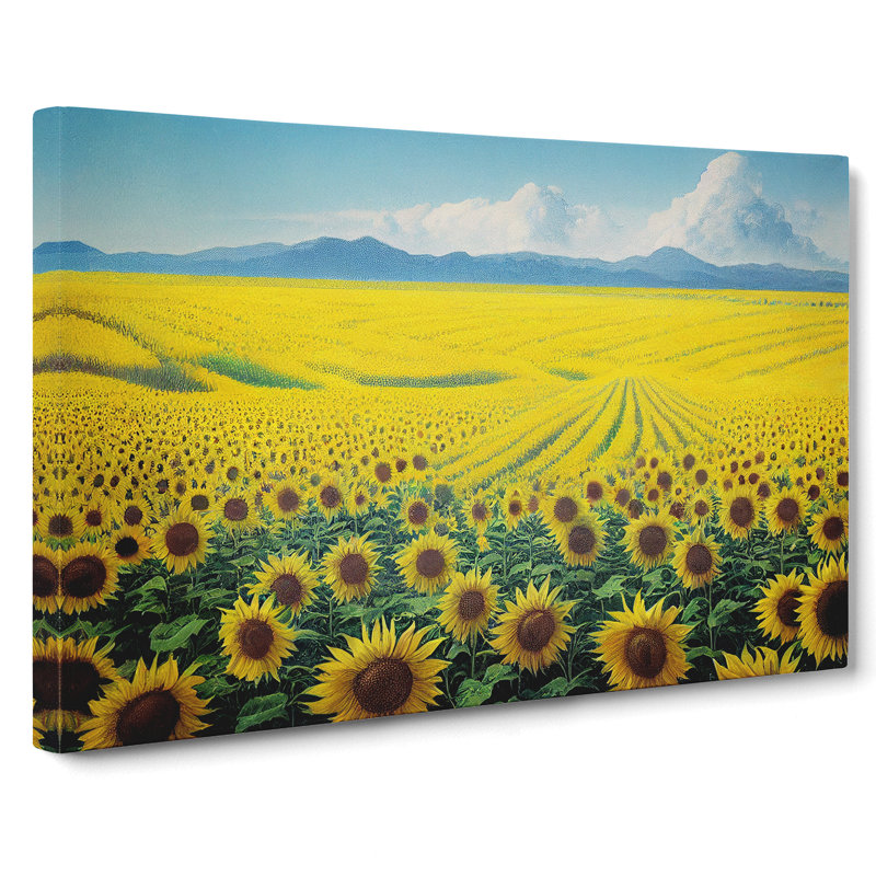 A Glorious Sunflower Field - Wrapped Canvas, 35cm H x 50cm W x 3cm D