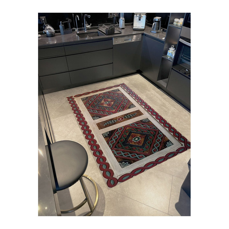Tapis beige lavable bourgogne, Sous-tapis rectangulaire 5 pi 1 po x 7 pi 7 po inc