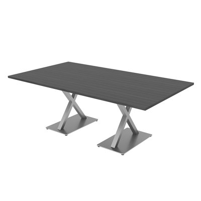 Rectangle Conference Table with Metal X Base