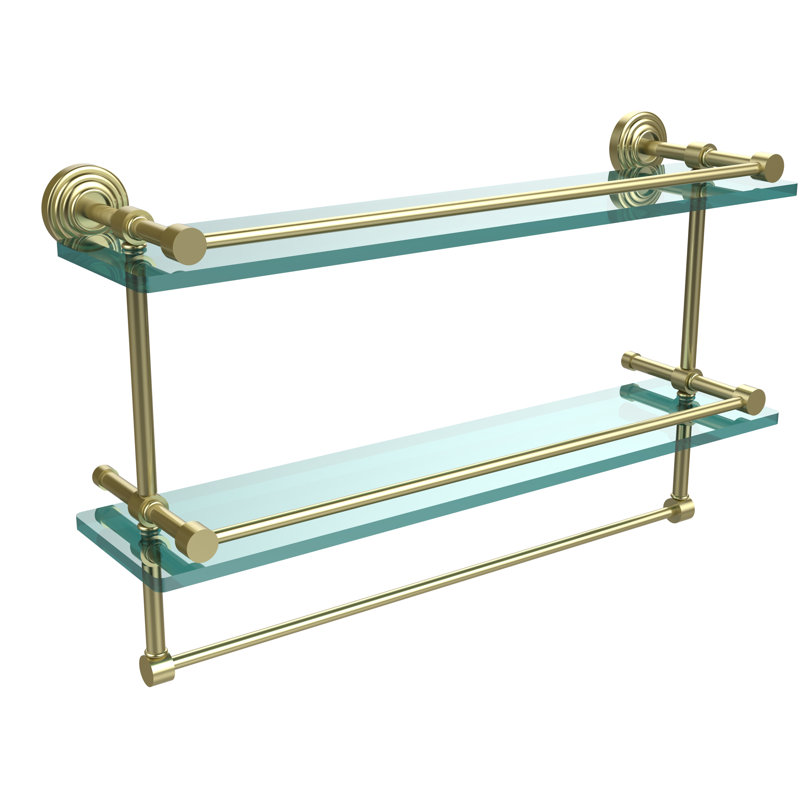 Étagère 2 pièces avec barre à serviettes Beresford, Laiton satiné, 12" H x 22" W x 5" D