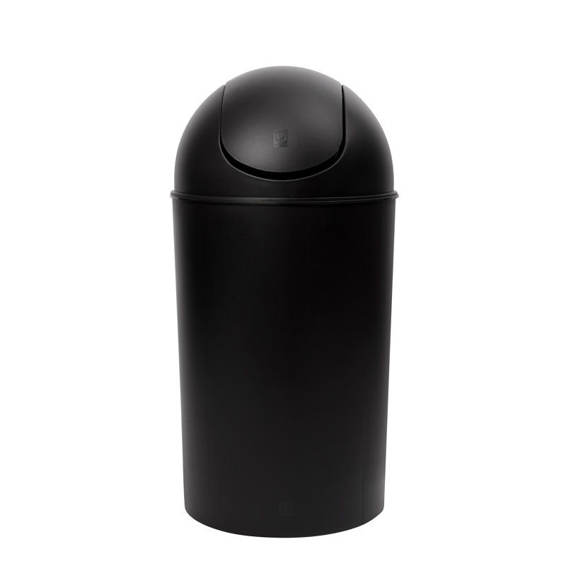 Plastic Swing Top Kitchen Trash Can - 10 Gallons, Black