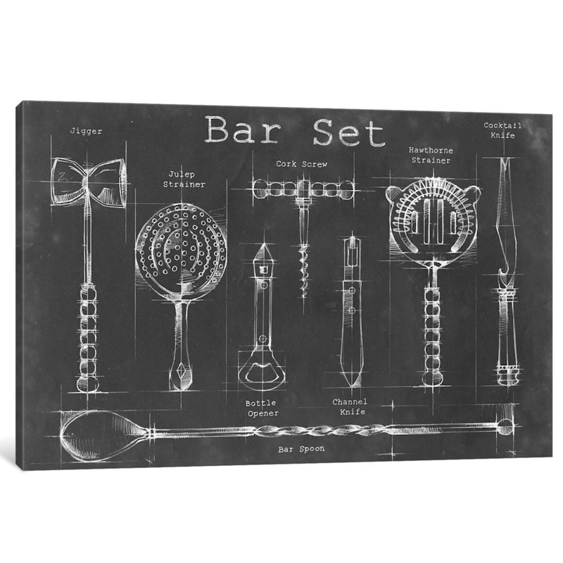 «Bar Set», estampe numérique sur toile tendue, H 40 po x l 60 po x P 1,5 po, Toile tendue