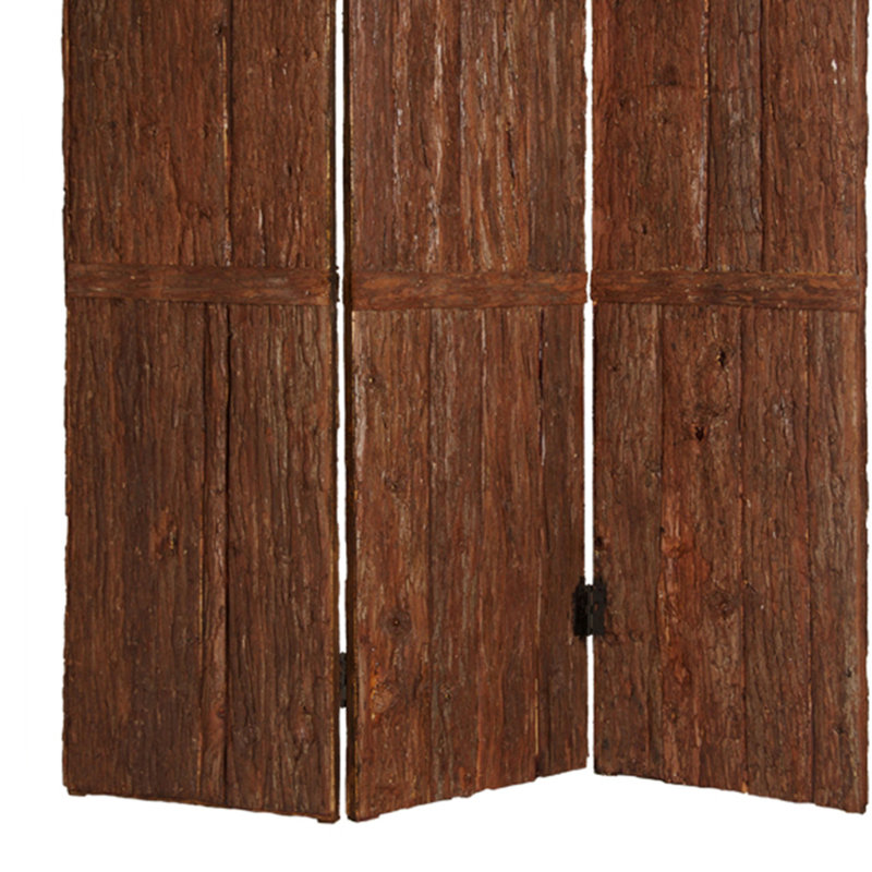 Pare-étincelles en bois brun, 72" H x 62" L x 2" D