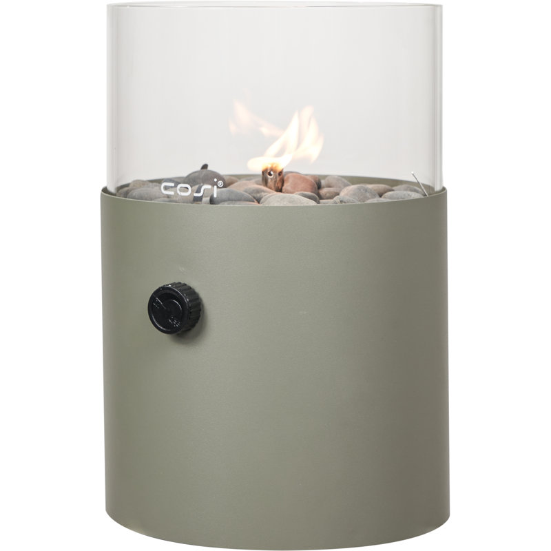 Himanshu Round Propane Smokeless Fire Pit, Olive Green
