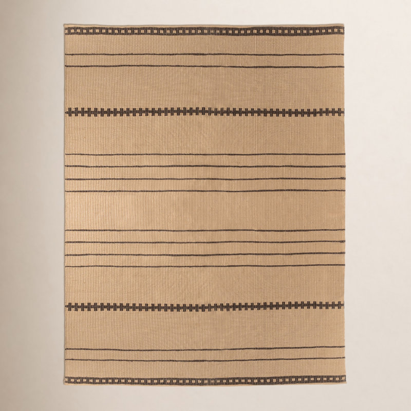 Vallarta Outdoor Striped Area Rug in Valley Sand, Rectangle 8' x 10'