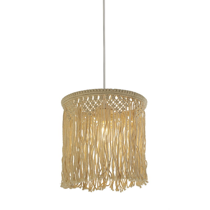 32cm H Drum Pendant Shade ( Uno ) in Brown
