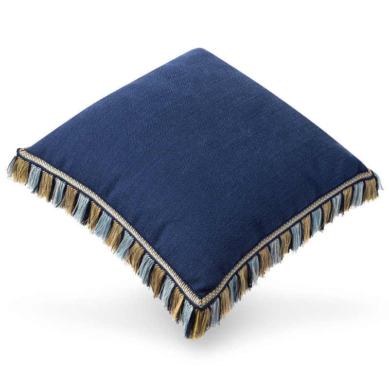 Royalty Trimmed Fringed Throw Pillow