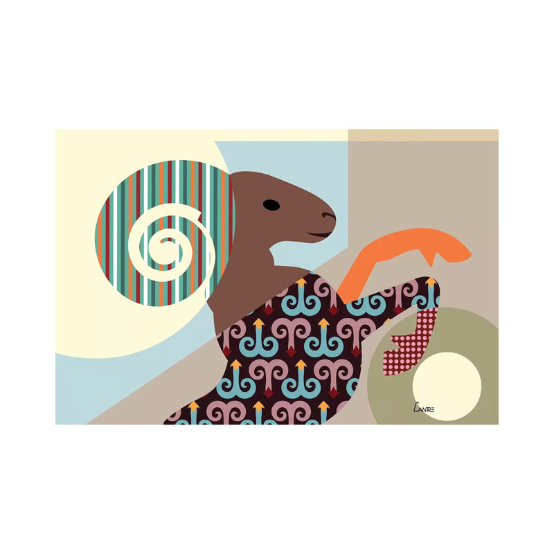 Aries Zodiac 1 Piece Wrapped Canvas Wall Art, 20.32 cm H x 30.48 cm W
