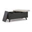 Yasmin Storage Bench, Black Grey Wood, Beige Polyester, Foam, 39 Inch