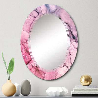 Miroir mural rose et bleu abstrait II