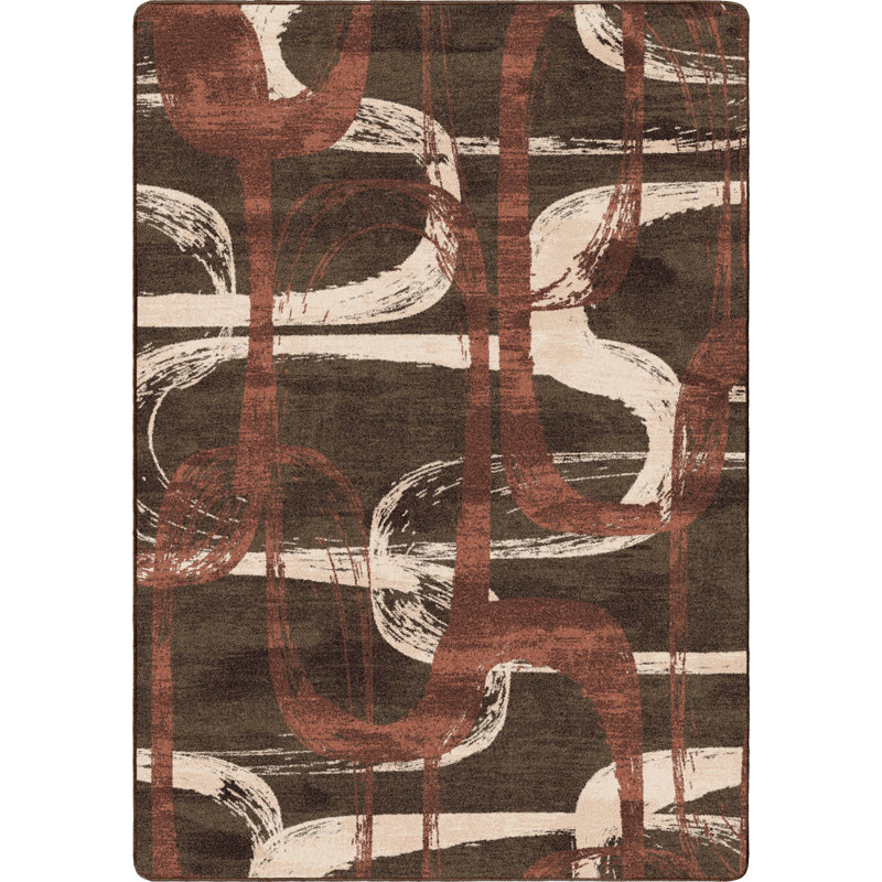 Abstrait chocolat moderne résidence Resish, Rectangle 10 pi 9 po x 13 pi 2 po