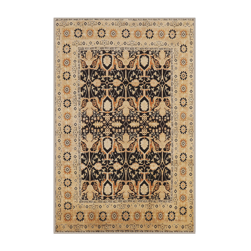 Tapis oriental beige / noir Scalli, Rectangle 5 pi x 8 pi
