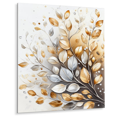 Country Charm Autumn Wildflowers Bouquet II - Botanicals, reproduction métallique moderne