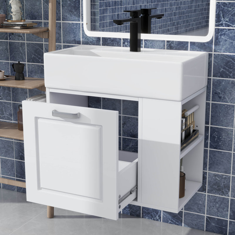 Meuble-lavabo mural 21,8 po, Blanc