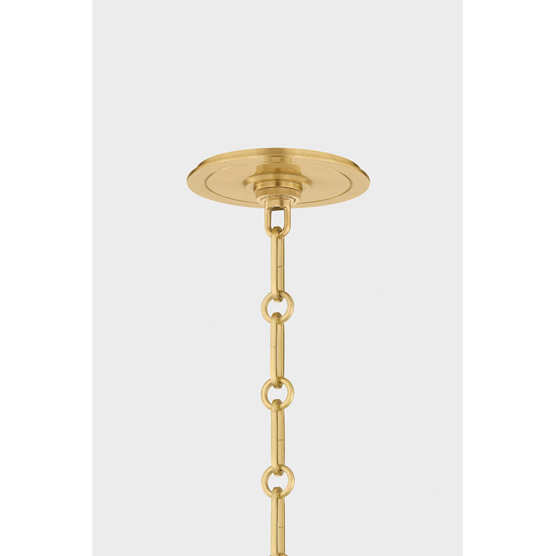 Highclere Pendant in Aged Brass by Mark D. Sikes, 12" H x 12.75" W x 12.75" D, Aged Brass