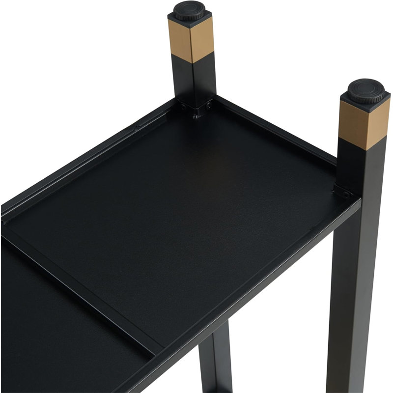 Glass Entryway Table, Black/Gold