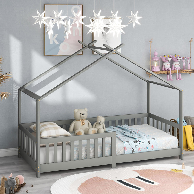 European Single (90 X 200 Cm) House Beds, Grey