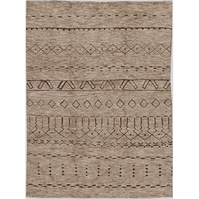 Wool Southwestern Area Rug in Brown