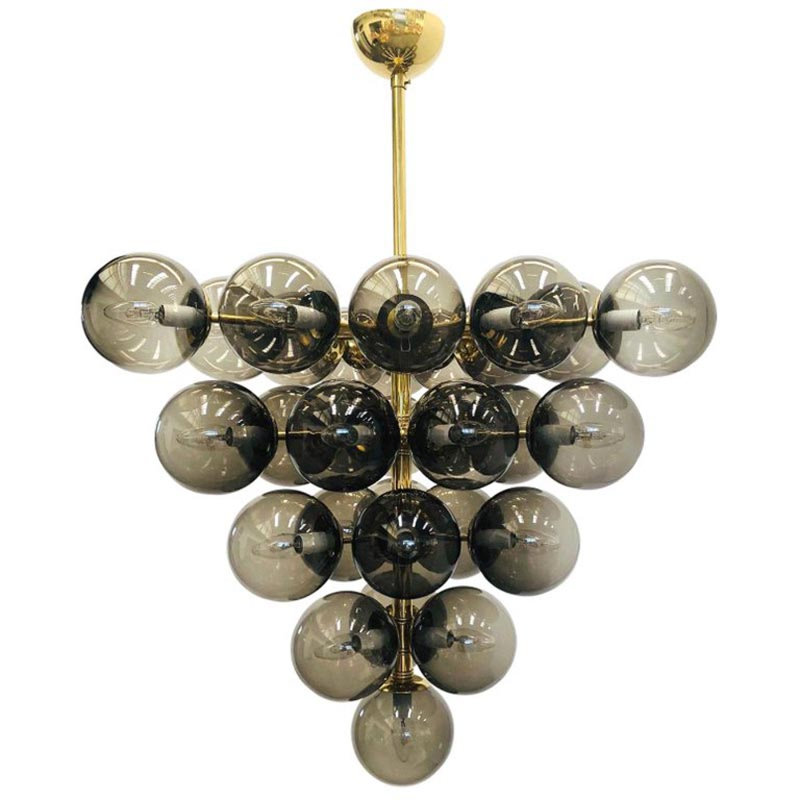 Lustre Cortisha Grappolo, Transparent, Nickel brossé, 42 po de longueur x 42 po de largeur x 55 po de ha