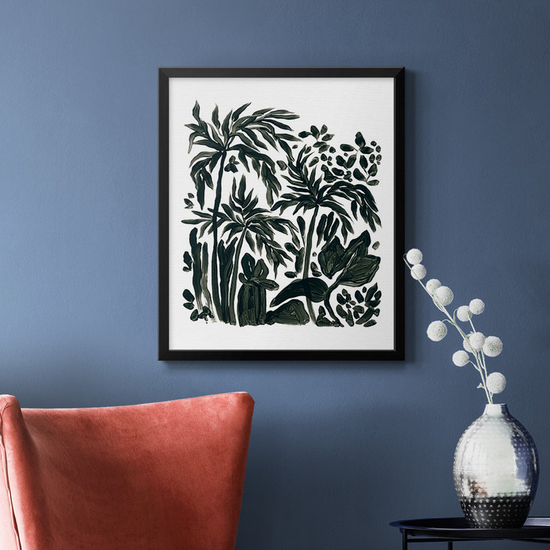 Encre Jungle III, toile encadrée de qualité supérieure - prête à être accrochée, Noir, H 24 po x l 20 po