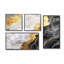 «Grey Abstract Marble Mirage III», art mural moderne sur toile 4 pièces-357405149-357405150