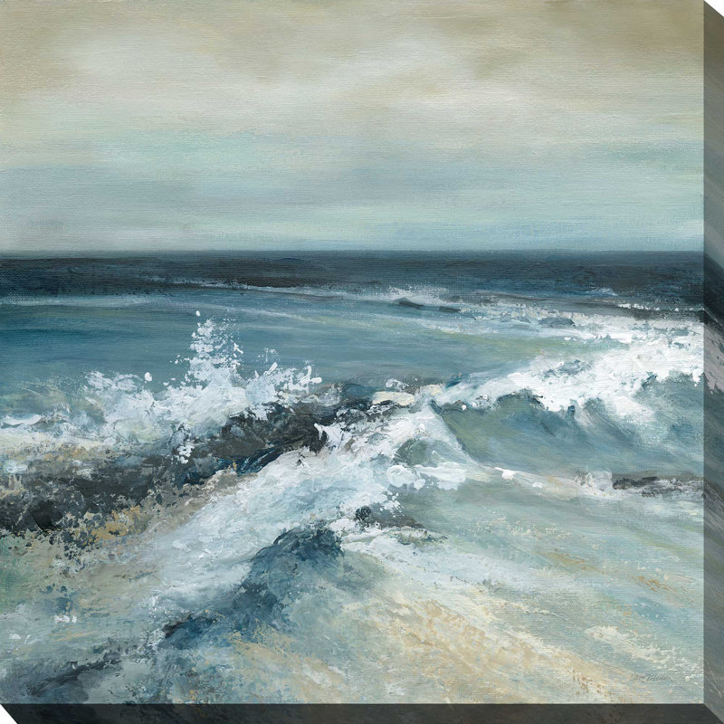 Converging Waves par Carol Robinson - Peinture, L 18 po x H 18 po, Toile tendue