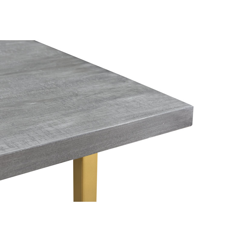Ensemble de salle à manger en bois massif 4 pièces Hessle, Or / Gris, H 30 po x L 35 po x l 59 po