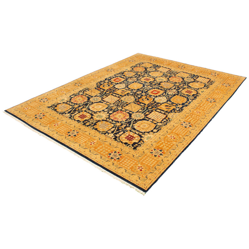 Tapis unique en laine noué à la main ushak brun nouvel âge 10 pi x 13 pi 7 po