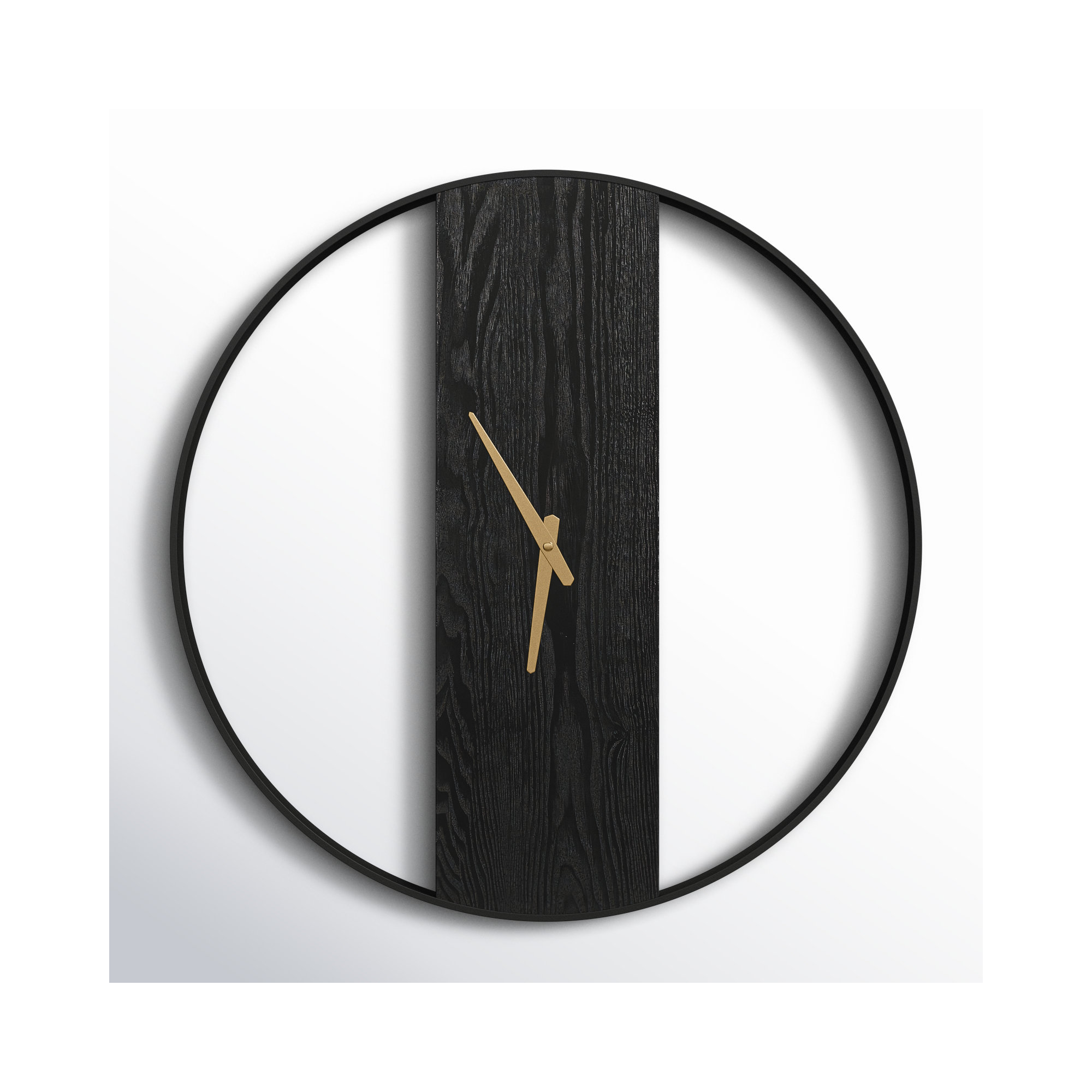 Gwennie Metal Wall Clock  , Black/Gold, 24" Diameter