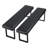 4-Person Dining Table Set With Rectangular Extendable Dining Table & 2 Upholstered Benches-1593570990