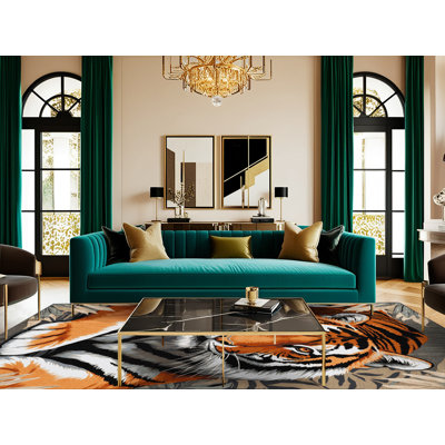 Washable Malayan Tiger Big Cats Area Rug