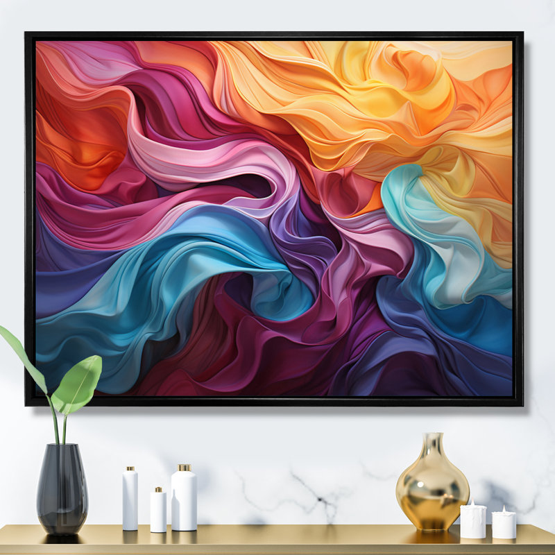 Opt Optical Swirls sur impression sur toile, Cadre flottant noir, H 30 po x l 40 po x P 1,5 po