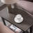 Recliner Solid + Manufactured Wood Wedge Table in Smoke Gray and Black Slate
