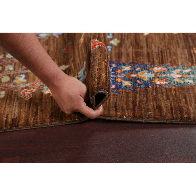 Tapis Kazak à teinture végétale noué à la main 5 x 6