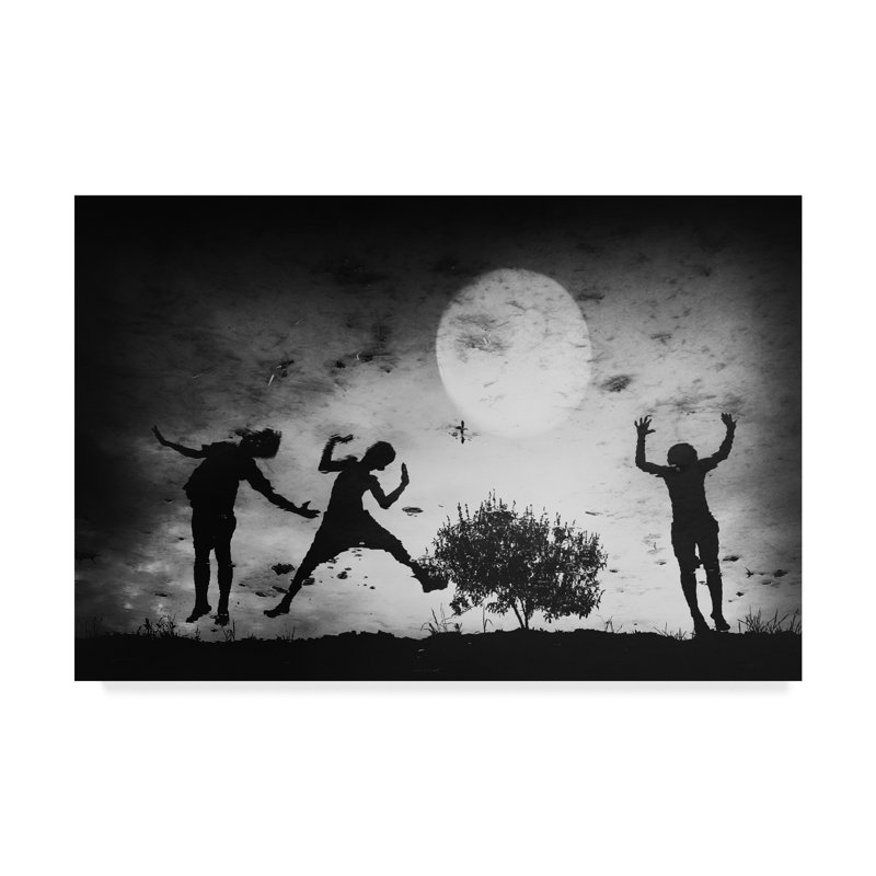 'Children Jump' Photographic Print on Wrapped Canvas, 16" H x 24" W x 2" D