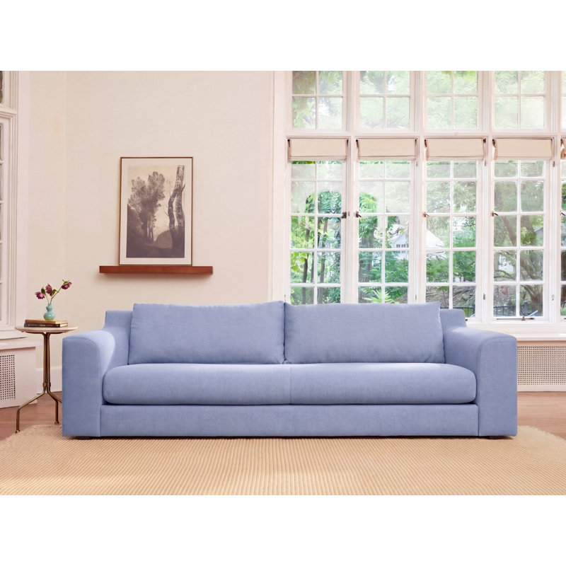 All-Natural Elevate Sofa 86", Cornflower Recycled Velvet