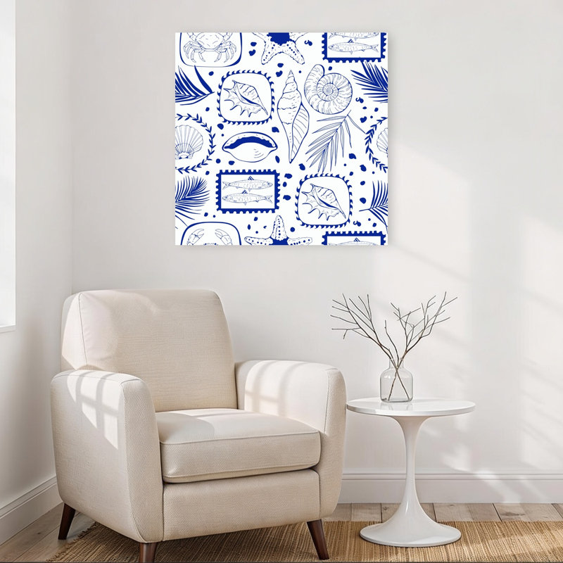Impression d'art mural nautique abstrait, 32" H x 32" W