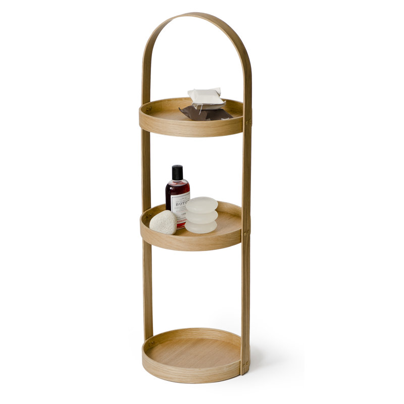 Ayven Freestanding Shower Caddy, White Oak
