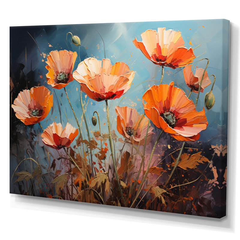 «Orange Poppies Poppy Euphoria III», reproduction sur toile, H 30 po x l 40 po x P 1,5 po, Toile tendue