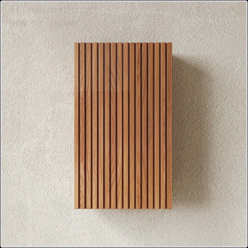 Grande armoire de salle de bain murale modulaire étroite, Chêne brun, 3 portes