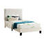 Lit simple tapissier 3D en blanc - Revêtement en tissu d'ameublement moderne pour une structure tactile luxueuse-2050119119